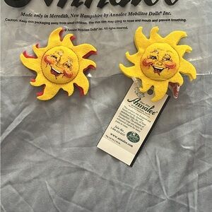 Annalee Yellow and Red Sunshine face pins